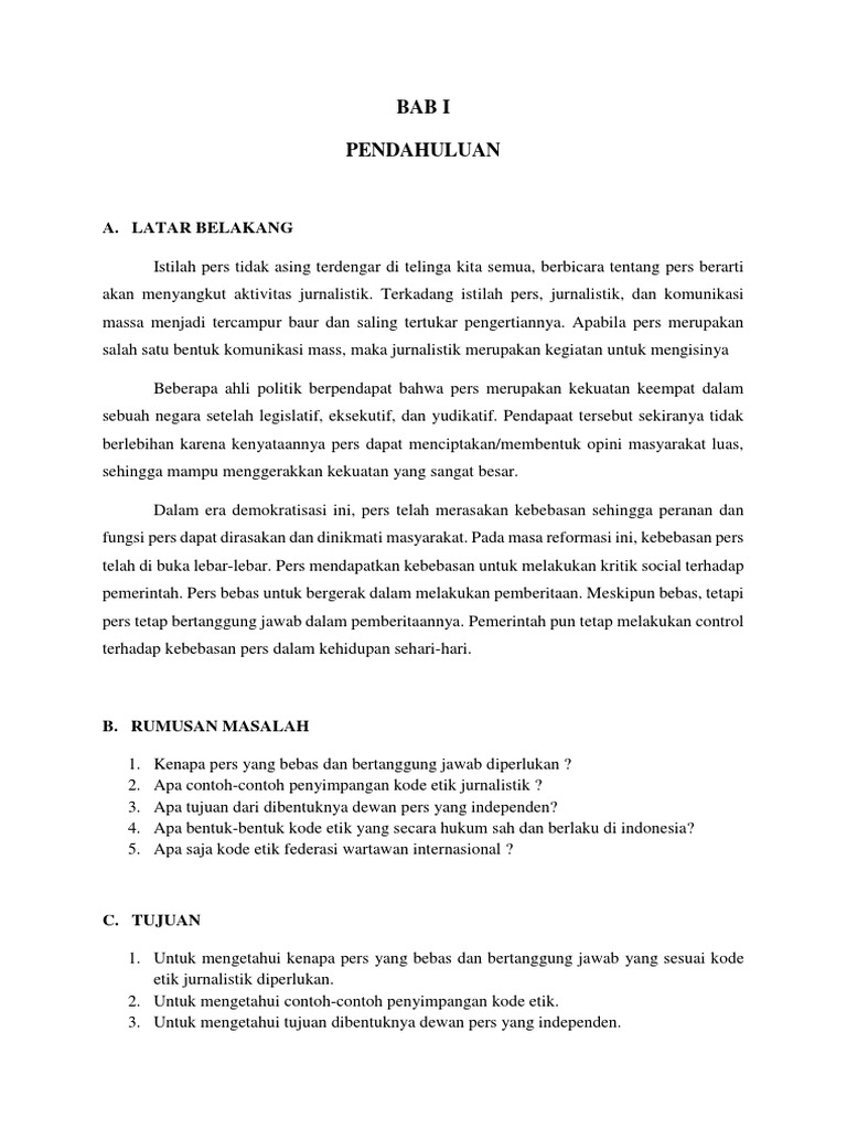 Pers Yang Bebas Dan Bertanggung Jawab