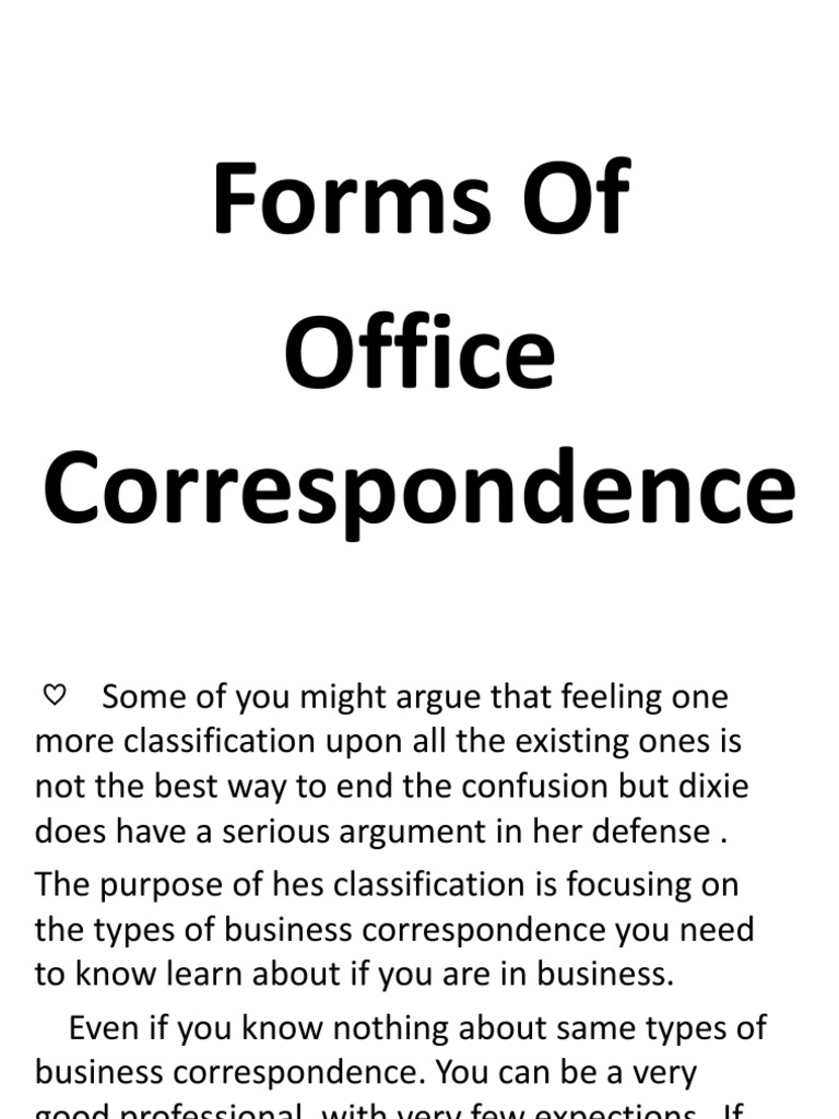 Forms of office correspondence pdf