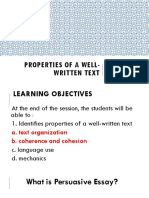 Properties of A Well - Written Text