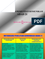 Abad 21: Metodologi Penelitian Komunikasi