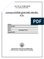 EE-452 Power System Analysis Mannual 2012 PDF