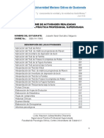 Estadistica de Actividades Práctica 2019 Josselin