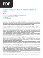 Hospital Neuropsiquiátrico Dr. Antonio Roballos en Paraná