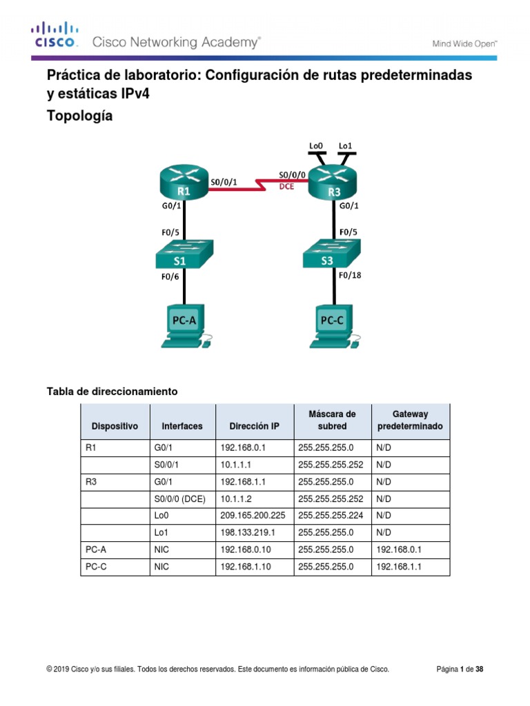 2.2.2.5 Lab - Configuring IPv4 Static and Default Routes - ILM ...