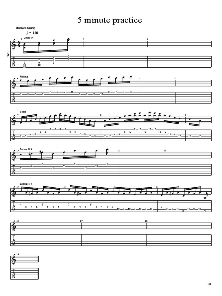 5-Minute Guitar Practice Routine | PDF