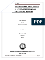 Trade Liberalisation and Productivity Growth: Evidence From Indian Manufacturing Industry