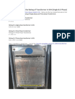 How To Calculate Transformer KVa