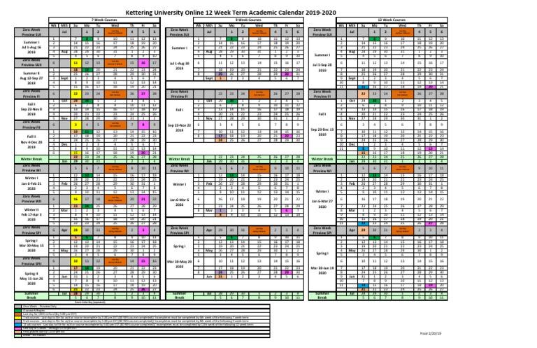 Kettering University Academic Calendar 25-26 | PDF