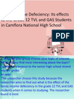 Family Income Defeciency: Its Effects To The Grade 12 TVL and GAS Students in Camflora National High School