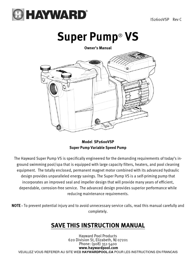 Super Pump Vs Manual SP2600VSP | PDF | Electrical Wiring | Pump
