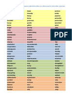 List of Personality Adjectives
