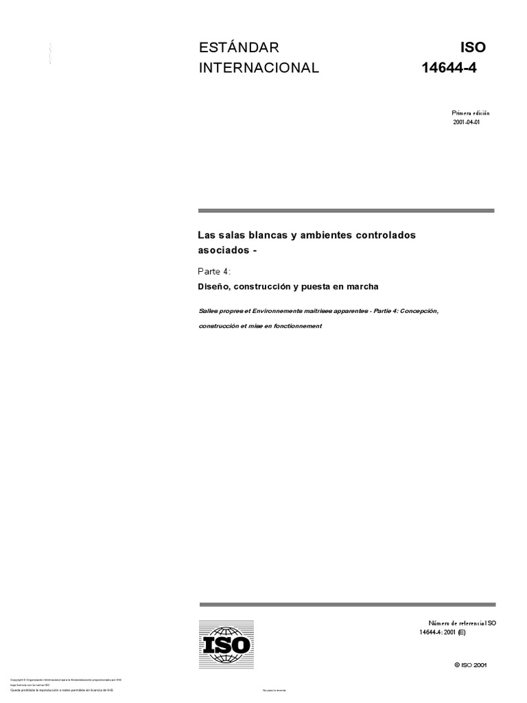 ISO 14644 4 2001.en - Es | PDF | Organización internacional para la ...