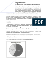 Q. What Is Communication? Explain in Detail. or Q. What Are The Process, Channels, Kinds, Levels and Barriers of Communication?