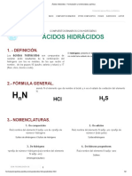 Ácidos Hidrácidos - Formulación y Nomenclatura Química