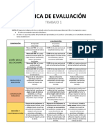 Rúbrica de Evaluación: Trabajo 1