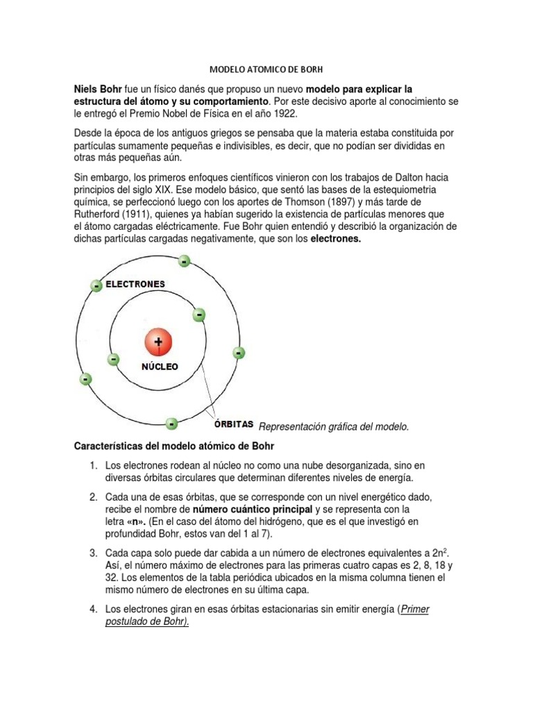 Modelo Atomico de Borh | PDF | Átomos | Electrón