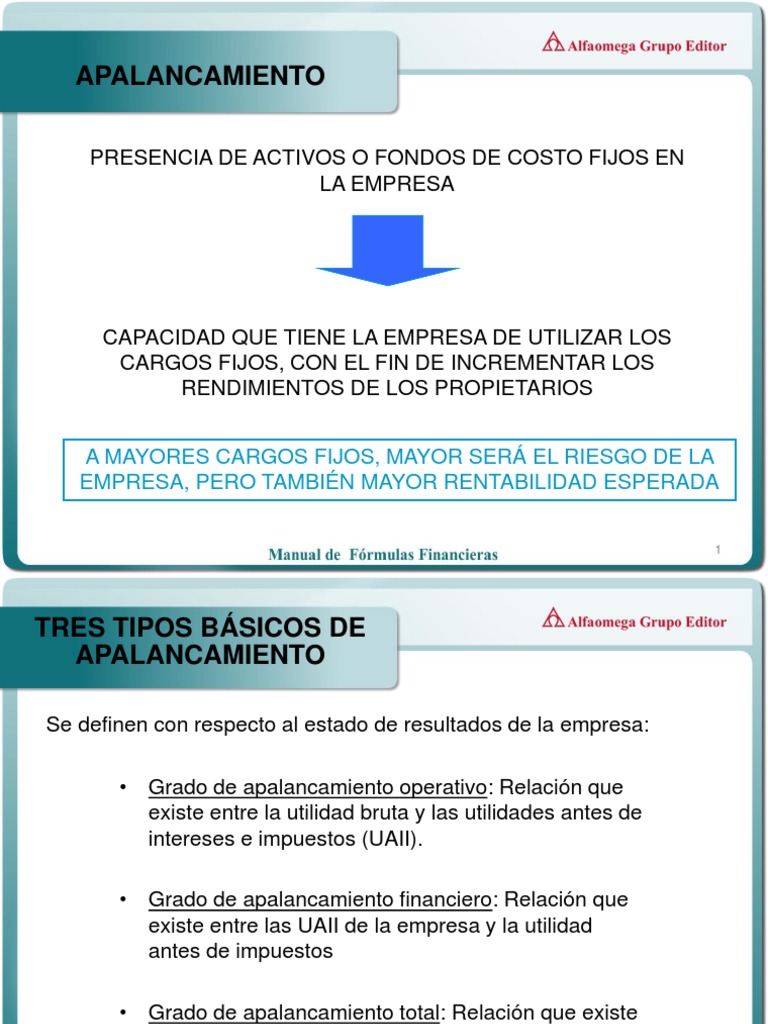Tipos de Apalancamiento Empresarial | PDF | Apalancamiento (Finanzas ...