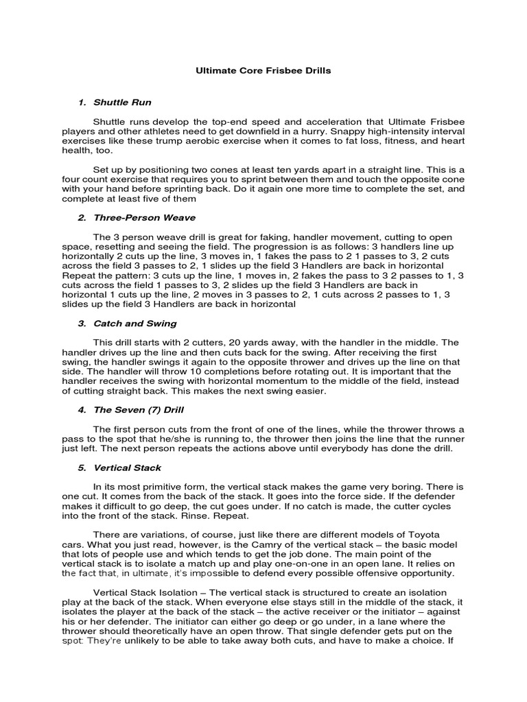 Ultimate Core Frisbee Drills 11 Exercises to Improve Speed, Agility
