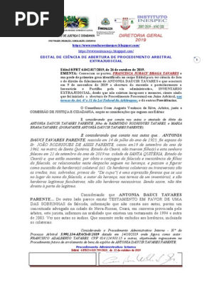 Edital 8.PRT 6.042.817.2019, de 26 de outubro de 2019