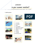 How Was Your Summer Vacation?: Worksheet