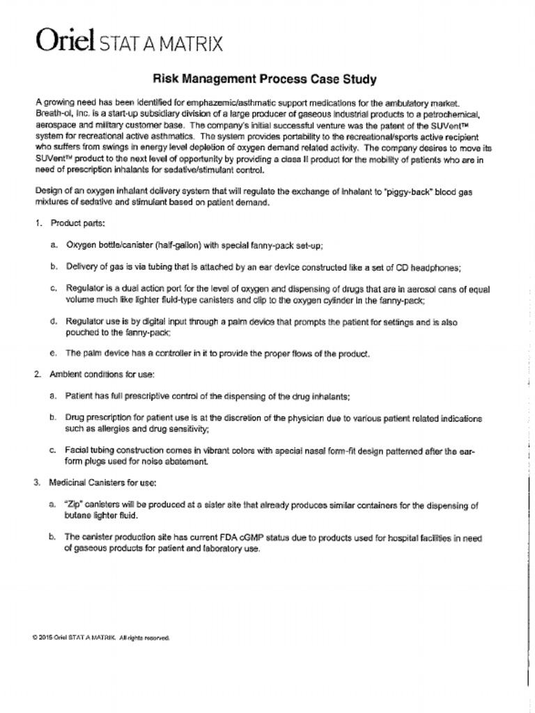 Risk Management Case Study | PDF