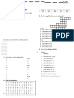 Number 1 - 10: A. Let's Pronounce Number 1 To 10 Correctly! E. Let's Complete The Crossword Puzzle!