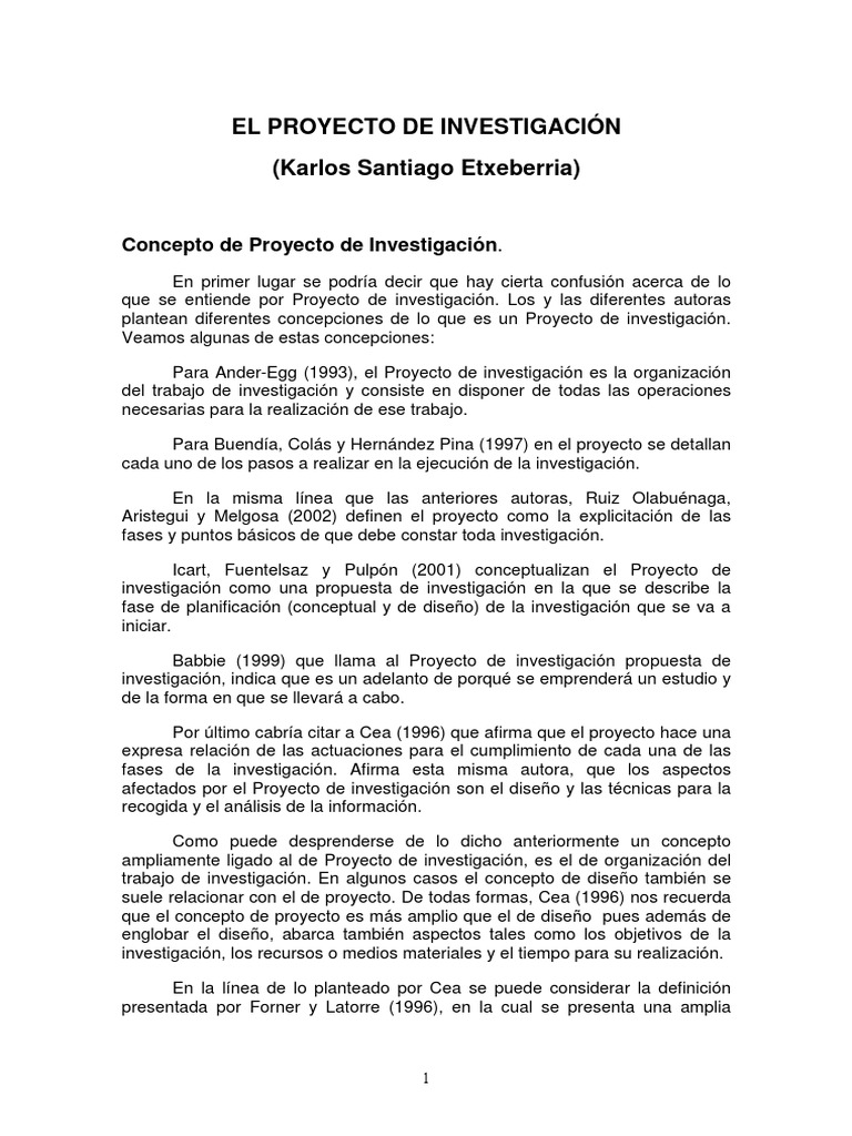 Guía para un Proyecto de Investigación | PDF | Investigación ...