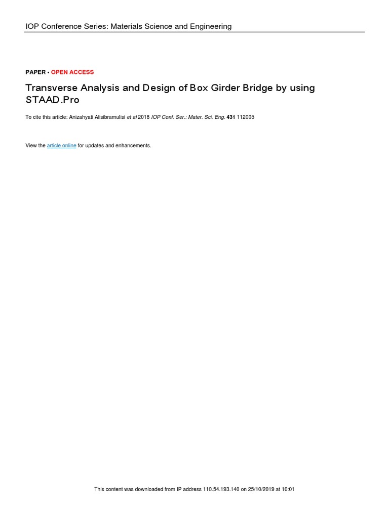 Transverse Design of Box Girder Bridge | PDF | Strength Of Materials ...