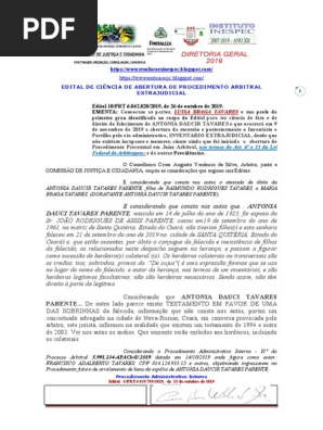 Edital 10.PRT 6.042.820.2019, de 26 de outubro de 2019
