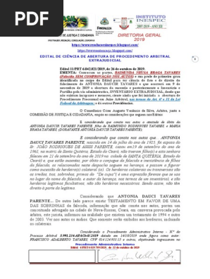 Edital 11.PRT 6.042.821.2019, de 26 de outubro de 2019