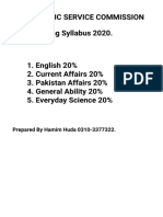 WT - SPSC Screening - 2020 Study Material Sindh Public Service Commission