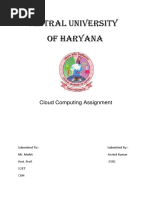 Central University of Haryana: Cloud Computing Assignment