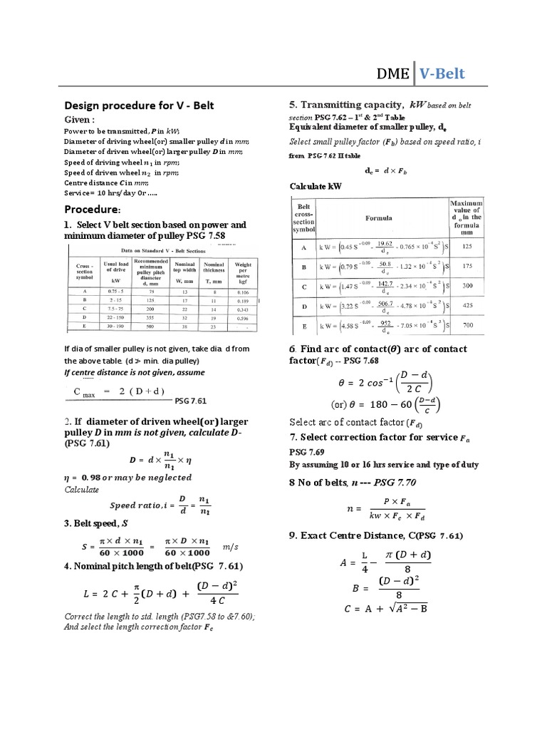V Belt Design PDF Belt (Mechanical) Manufactured Goods
