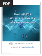 Physics 5054 OL P1 MCQs 2015-2019 All Vs