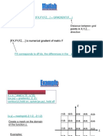 (FX, FY, FZ,... ) GRADIENT (F,... ) : Distance Between Grid Points in X, Y, Z, Direction