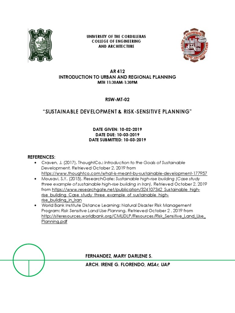 Sustainable Development in Urban Planning | PDF