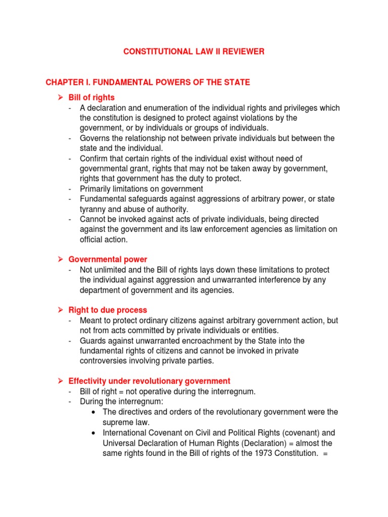 Constitutional Law II Reviewer Guide | PDF | Eminent Domain | Due ...