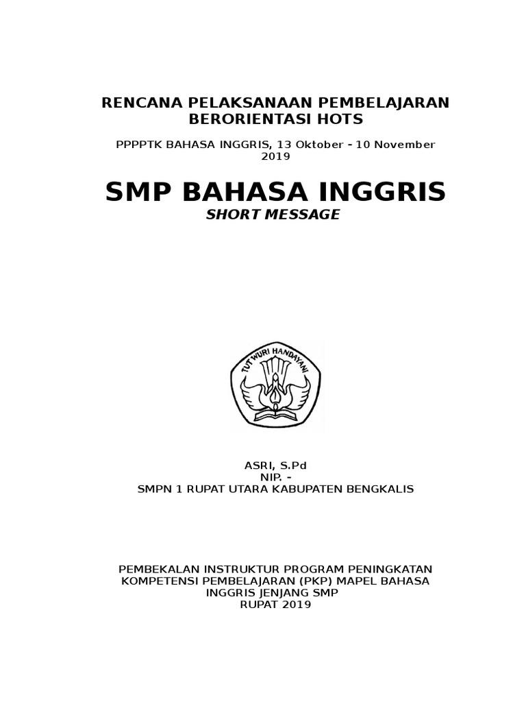 Lk 5 Pengembangan Rpp Bahasa Inggris Recount Text Asri Merged Pdf