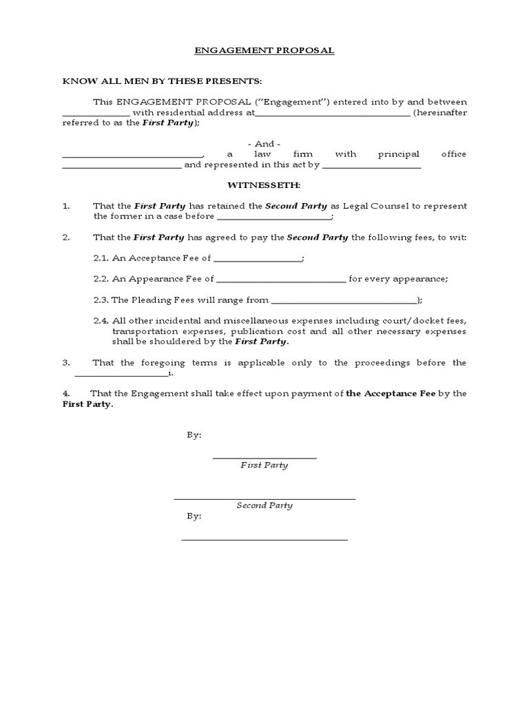 Engagement Proposal Template | PDF | Finance & Money Management ...