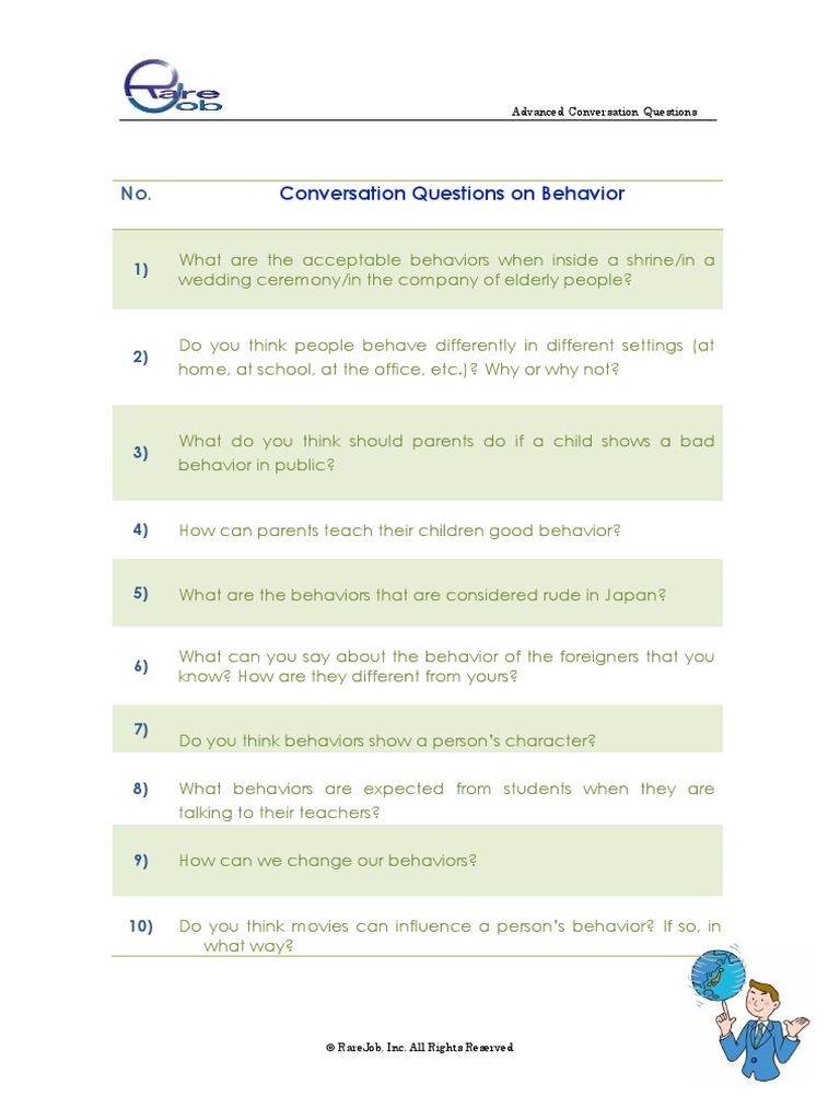 Conversation Questions On Behavior | PDF