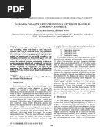 Malaria Parasite Detection Using Different Machine Learning Classifier