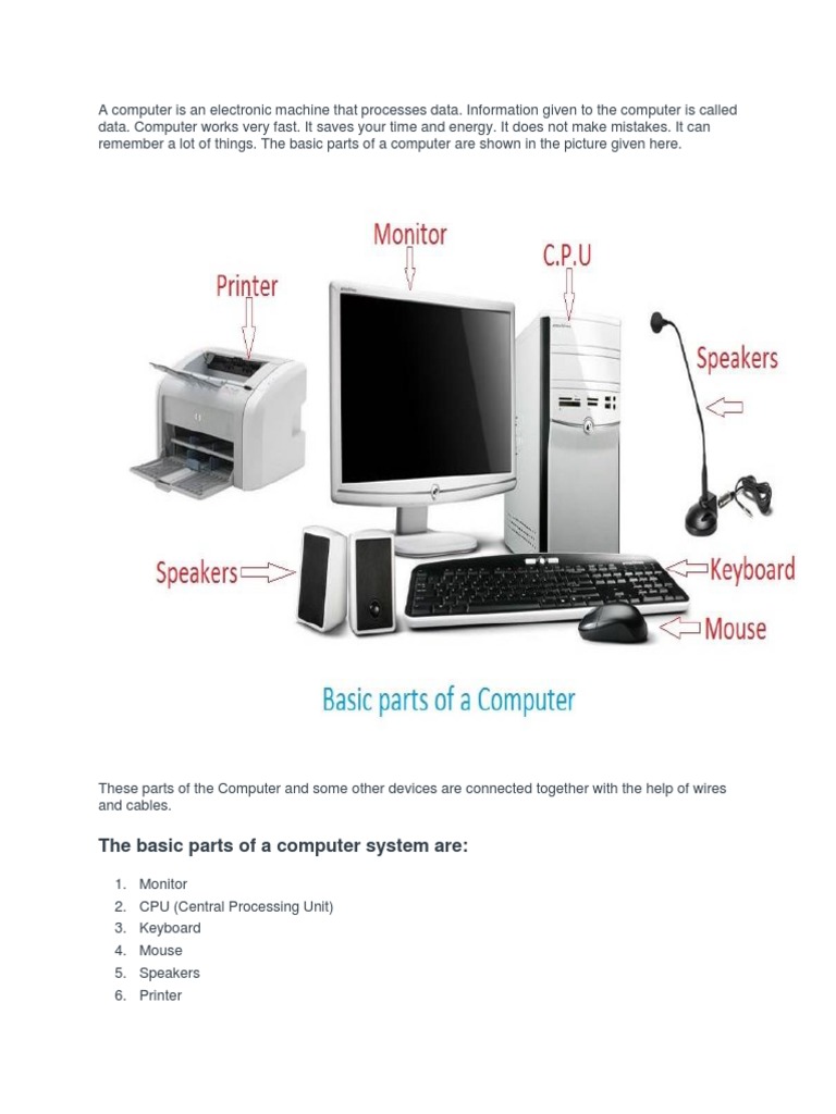 A Computer Is An Electronic Machine That Processes Data PDF Input