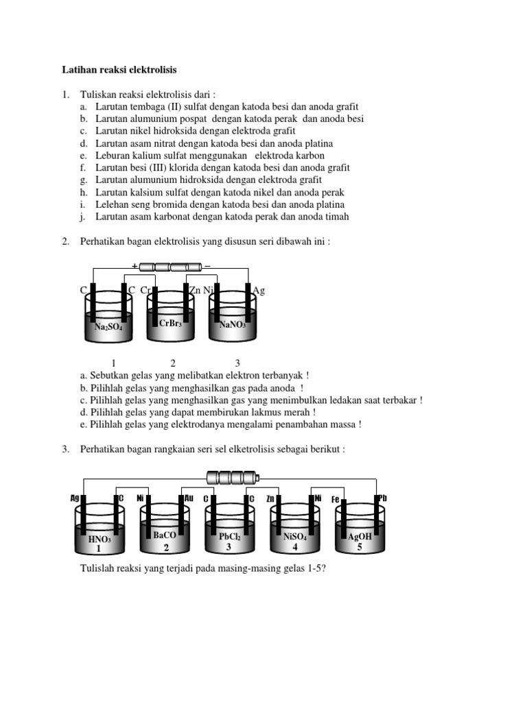 Latihan Soal Elektrolisis