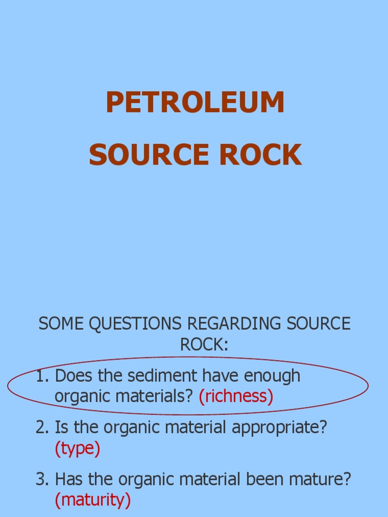 Source Rock Types and Analysis Methods | PDF | Total Organic Carbon ...