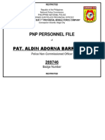 PNP Personnel File Pat. Aldin Adorna Barrameda: Police Non-Commissioned Officer
