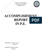 Samar State University P.E. Class Accomplishment Report
