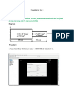 To Calculate The Deformations, Stresses, Strains and Reactions in The Bar Fixed at One End Using ANSYS Mechanical APDL