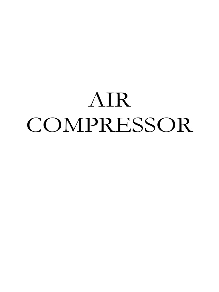 Air Compressor Problems PDF Vehicle Technology Vehicle Parts