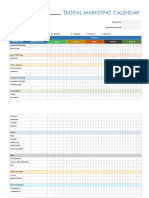 Digital Marketing Plan Calendar