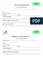 Ficha de Identificação Cidadania e Mundo Atual